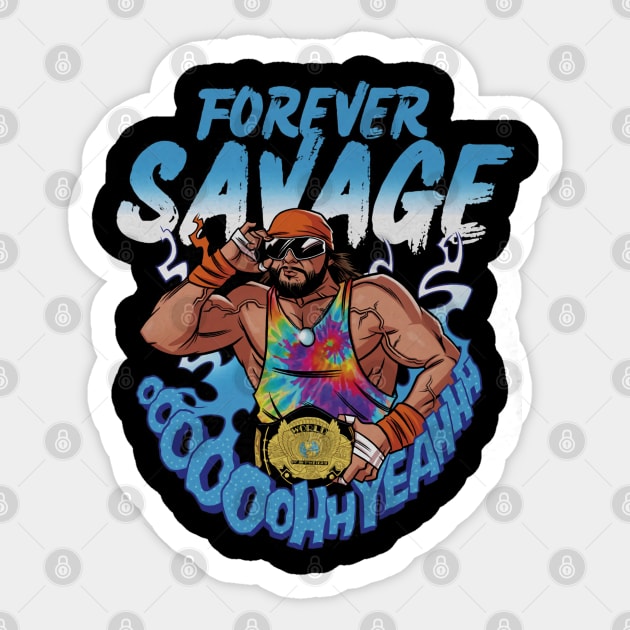 Macho Man Forever Savage Sticker by MunMun_Design